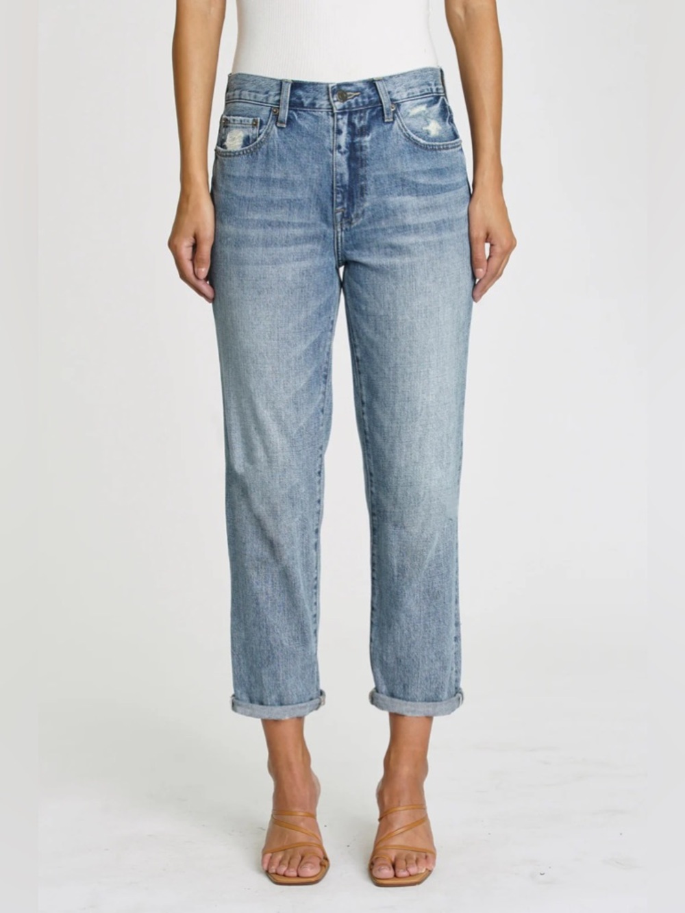 Pistola Presley High Rise Relaxed Roller Jeans Fusion Wash Sz 26